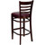 Flash Furniture XU-DGW0005BARLAD-MAH-BURV-GG Burgundy Vinyl Seat With Ladder Back Mahogany Finish Beechwood Frame Hercules Series Restaurant Bar Stool