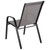 Flash Furniture 4-JJ-303C-G-GG Gray Textilene Fabric Black Powder Coated Frame Finish Brazos Series Stacking Patio Chair - Set of 4
