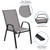 Flash Furniture 4-JJ-303C-G-GG Gray Textilene Fabric Black Powder Coated Frame Finish Brazos Series Stacking Patio Chair - Set of 4