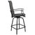 Flash Furniture 2-ET-SWVLPTO-30-GR-GG Gray Textilene Sling Fabric Black Galvanized Steel Frame Bar Height Patio Swivel Stool
