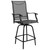 Flash Furniture 2-ET-SWVLPTO-30-GR-GG Gray Textilene Sling Fabric Black Galvanized Steel Frame Bar Height Patio Swivel Stool