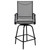 Flash Furniture 2-ET-SWVLPTO-30-GR-GG Gray Textilene Sling Fabric Black Galvanized Steel Frame Bar Height Patio Swivel Stool