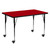 Flash Furniture XU-A3060-REC-RED-T-A-CAS-GG 60" W x 30" D x 22.25" - 30.4" Adjustable Height Rectangular Red Activity Table