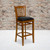 Flash Furniture XU-DGW0008BARVRT-CHY-BLKV-GG Black Vinyl Seat With Slat Back Cherry Finish Beechwood Frame Hercules Series Restaurant Bar Stool