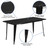 Flash Furniture ET-CT005-BK-GG 63" W x 31.5" D Black Galvanized Steel Powder Coat Finish Indoor / Outdoor Rectangular Table