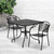 Flash Furniture CO-35SQ-03CHR2-BK-GG 35.5" Dia. Black Steel Square Table with 2 Round Back Chairs Patio Table Set