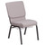 Flash Furniture FD-CH02185-SV-GYDOT-BAS-GG Gray 19.25" Width Silver Vein Frame Finish Hercules Series Stacking Church Chair