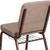 Flash Furniture FD-CH02185-CV-BGE1-BAS-GG Beige 19.25" Width Steel Book Rack with Communion Cup Holder Copper Vein Frame Finish Hercules Series Stacking Church Chair