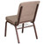 Flash Furniture FD-CH02185-CV-BGE1-BAS-GG Beige 19.25" Width Steel Book Rack with Communion Cup Holder Copper Vein Frame Finish Hercules Series Stacking Church Chair