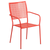 Flash Furniture CO-2-RED-GG Coral Steel with Arms Square Back and Seat Patio Stacking Armchair