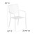 Flash Furniture CO-2-WH-GG White Steel with Arms Square Back and Seat Patio Stacking Armchair