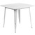 Flash Furniture ET-CT002-1-WH-GG 31.5" W White Smooth Top Galvanized Steel Powder Coat Finish Square Table