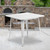 Flash Furniture ET-CT002-1-WH-GG 31.5" W White Smooth Top Galvanized Steel Powder Coat Finish Square Table
