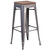 Flash Furniture XU-DG-TP0004-30-WD-GG Silver with Clear Coat Wood Seat Backless Bar Stool
