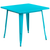 Flash Furniture ET-CT002-1-CB-GG 31.5" W Crystal Blue / Teal Galvanized Steel Powder Coat Finish Indoor / Outdoor Square Table