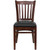 Flash Furniture XU-DGW0008VRT-MAH-BLKV-GG Vertical Wood Slat Back Black Vinyl Upholstered Seat Hercules Series Restaurant Chair