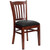 Flash Furniture XU-DGW0008VRT-MAH-BLKV-GG Vertical Wood Slat Back Black Vinyl Upholstered Seat Hercules Series Restaurant Chair