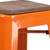Flash Furniture CH-31320-30-OR-WD-GG  Orange Textured Wood Seat With Galvanized Steel Backless Bar Stool