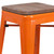 Flash Furniture CH-31320-30-OR-WD-GG  Orange Textured Wood Seat With Galvanized Steel Backless Bar Stool