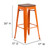 Flash Furniture CH-31320-30-OR-WD-GG  Orange Textured Wood Seat With Galvanized Steel Backless Bar Stool