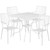 Flash Furniture CO-35SQ-02CHR4-WH-GG 35.5" Dia. White Steel Square Table with 4 Square Back Chairs Patio Table Set