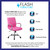 Flash Furniture GO-2240-PK-GG Pink Vinyl Padded Arms Mid Back Design Executive Swivel Office Chair
