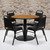 Flash Furniture RSRB1003-GG 36" Dia. x 30" H Natural Laminate Finish Round Table Set with 4 Banquet Chairs