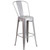 Flash Furniture CH-51090BH-2-30CAFE-SIL-GG 30" Dia. x 41" H Silver Metal Round Bar Height Table and 2 Bar Stool Set