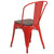 Flash Furniture CH-31230-RED-WD-GG Red Metal Curved Back with Vertical Slat Textured Wood Seat Stacking Side Chair