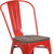 Flash Furniture CH-31230-RED-WD-GG Red Metal Curved Back with Vertical Slat Textured Wood Seat Stacking Side Chair