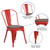 Flash Furniture CH-31230-RED-WD-GG Red Metal Curved Back with Vertical Slat Textured Wood Seat Stacking Side Chair