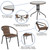 Flash Furniture TLH-087RD-037BN2-GG Brown Steel Round Table Set with 2 Chairs