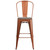 Flash Furniture ET-3534-30-POC-WD-GG 46" H Copper Galvanized Steel Curved Back With Vertical Slat Bar Stool