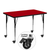 Flash Furniture XU-A3048-REC-RED-T-A-CAS-GG 48" W x 30" D x 22.25" - 30.4" Adjustable Height Rectangular Red Activity Table