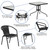 Flash Furniture TLH-073SQ-037BK4-GG Black Steel Square Table Set with 4 Chairs