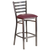 Flash Furniture XU-DG697BLAD-CLR-BAR-CHYW-GG Cherry Finish Seat With Ladder Back Steel Clear Coated Frame Hercules Series Restaurant Bar Stool