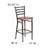 Flash Furniture XU-DG697BLAD-CLR-BAR-CHYW-GG Cherry Finish Seat With Ladder Back Steel Clear Coated Frame Hercules Series Restaurant Bar Stool