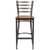 Flash Furniture XU-DG697BLAD-CLR-BAR-CHYW-GG Cherry Finish Seat With Ladder Back Steel Clear Coated Frame Hercules Series Restaurant Bar Stool