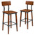 Flash Furniture 2-XU-DG-W0236B-GG Rustic Walnut Finish Wood Back and Seat Beechwood Frame Dining Barstool - Set of 2