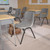 Flash Furniture RUT-EO1-GY-GG Gray Metal Frame Vented Back Hercules Series Ergonomic Shell Stacking Chair