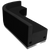 Flash Furniture ZB-803-750-SET-BK-GG Black LeatherSoft with Brushed Stainless Steel Base Modular Hercules Alon Series Reception Configuration