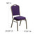 Flash Furniture FD-C01-PUR-GV-GG Purple Fabric Upholstered Gold Vein Powder Coated Frame Finish Hercules Series Stacking Banquet Chair