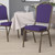 Flash Furniture FD-C01-PUR-GV-GG Purple Fabric Upholstered Gold Vein Powder Coated Frame Finish Hercules Series Stacking Banquet Chair