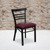 Flash Furniture XU-DG6Q6B1LAD-BURV-GG Ladder Back Upholstered 2.5" Thick Foam Padded Seat Burgundy Vinyl Hercules Series Restaurant Chair