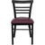 Flash Furniture XU-DG6Q6B1LAD-BURV-GG Ladder Back Upholstered 2.5" Thick Foam Padded Seat Burgundy Vinyl Hercules Series Restaurant Chair
