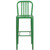 Flash Furniture CH-61200-30-GN-GG Green Galvanized Steel Vertical Slat Back Bar Stool