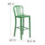 Flash Furniture CH-61200-30-GN-GG Green Galvanized Steel Vertical Slat Back Bar Stool