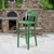 Flash Furniture CH-61200-30-GN-GG Green Galvanized Steel Vertical Slat Back Bar Stool