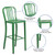 Flash Furniture CH-61200-30-GN-GG Green Galvanized Steel Vertical Slat Back Bar Stool