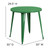 Flash Furniture CH-51090-29-GN-GG Green Round Metal Brace Underneath Top Table